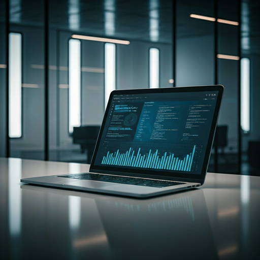 Modern laptop showing a dashboard